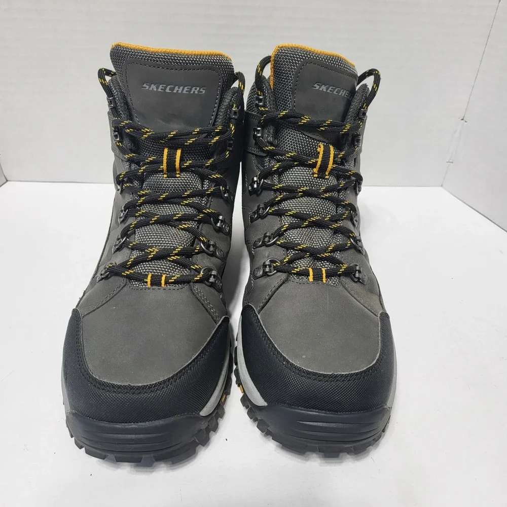 Skechers Mens Selmen Enid Hiking Boots Charcoal Extra Wide Fit 9 204642WW Grey